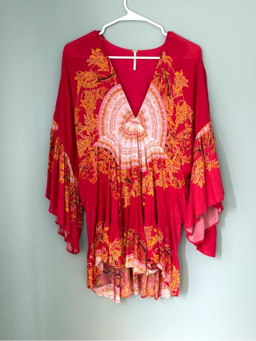 Free People Pink Sunset Dreams Boho Blouse - Picture 3 of 8
